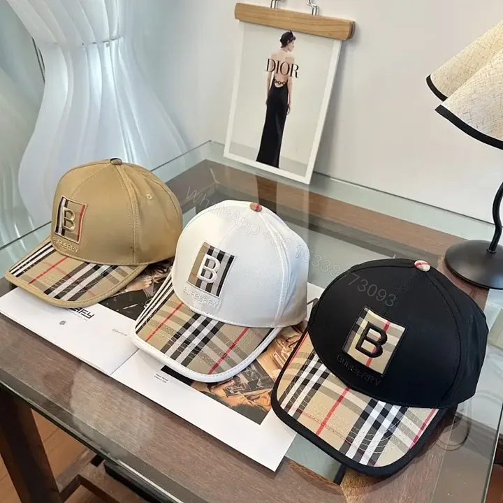 View 1 of Plaid Brim Cap: Modern Luxury, Premium Fabric, Adjustable Fit