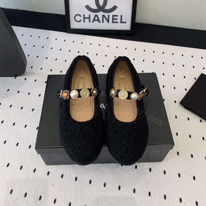 View 1 of 高仿Chanel*G45778R圓頭塔扣瑪麗珍鞋羊毛粗花免檢版
