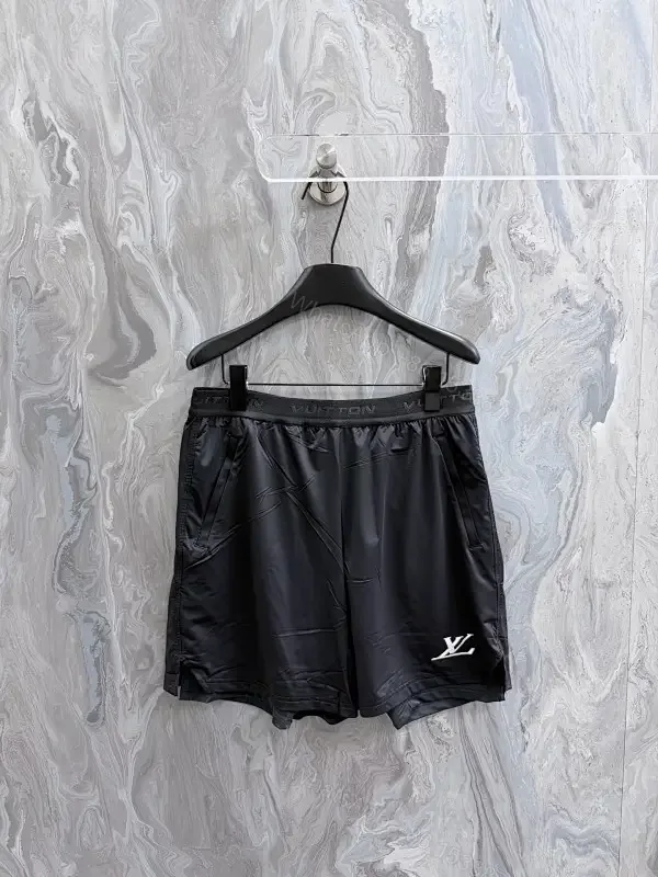 View 1 of Sporty Luxe Black Shorts with Subtle Luxury Details