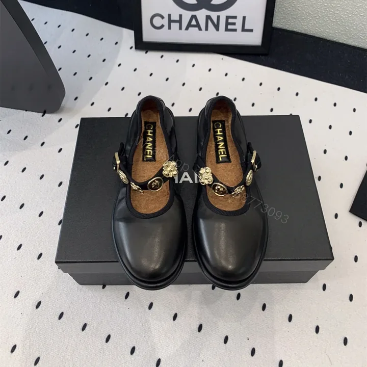 View 1 of 高仿Chanel*G45778Q圓頭塔扣瑪麗珍鞋黑色免檢版