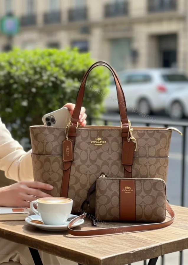 View 1 of COACH TOTE BAG WITH UTILITY POUCH