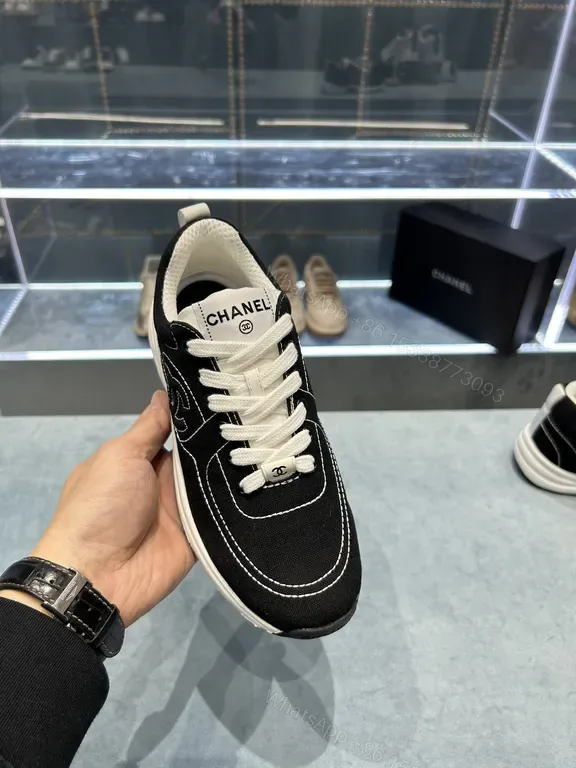 View 1 of Chanel-Inspired Black & White Sneaker: Luxury Comfort High-Tops