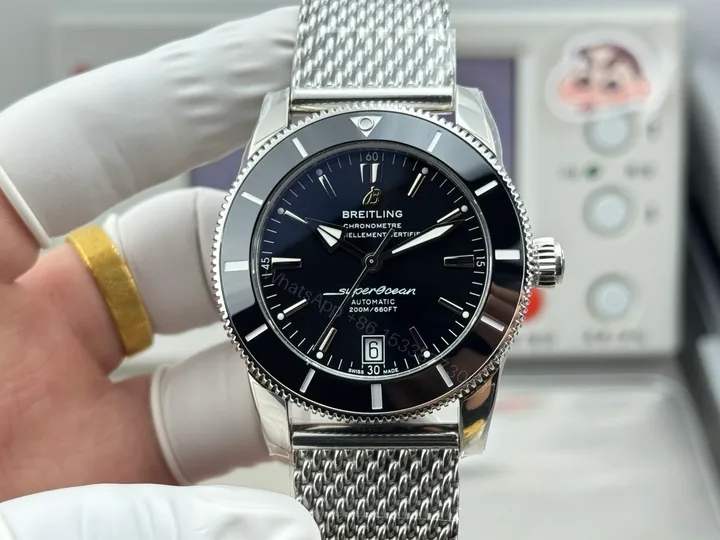 View 1 of Breitling Superocean Heritage B31 Black Replica 42MM Premium Milanese Bracelet Edition AB3111241B1A1