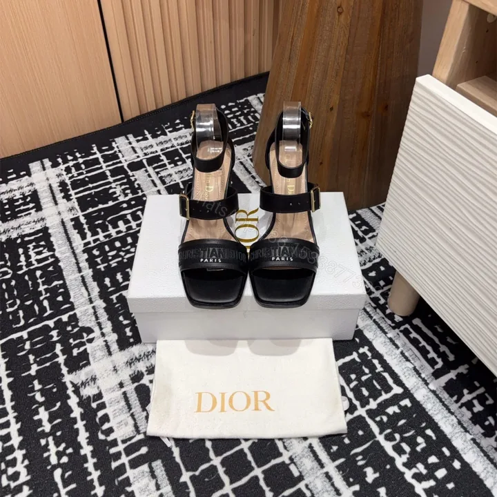 View 1 of 高仿Dior*Dway3系列KDO191高跟刺繡涼鞋黑色免檢版