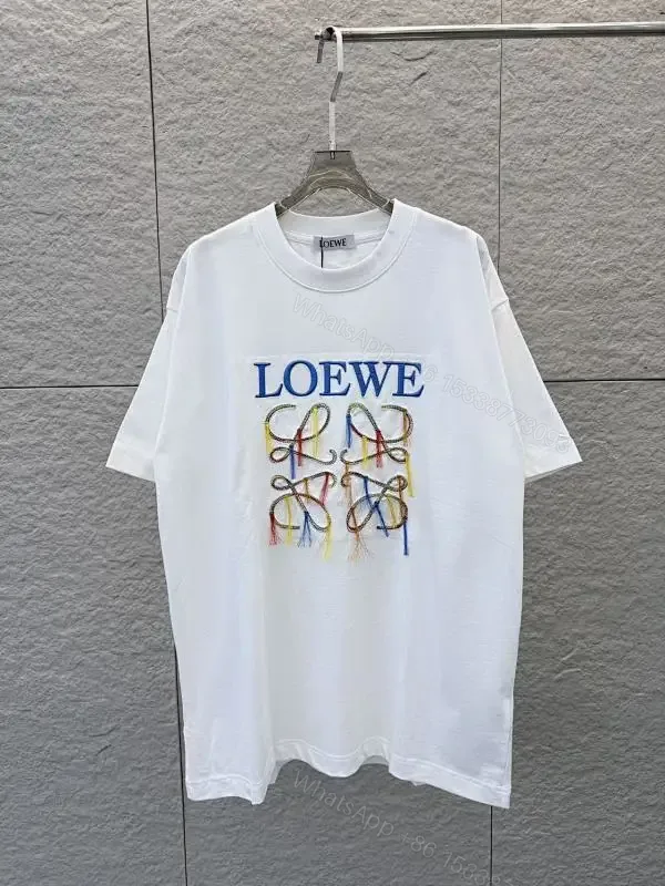 View 1 of Graphic Cotton Tee with Multicolor Embroidery Details