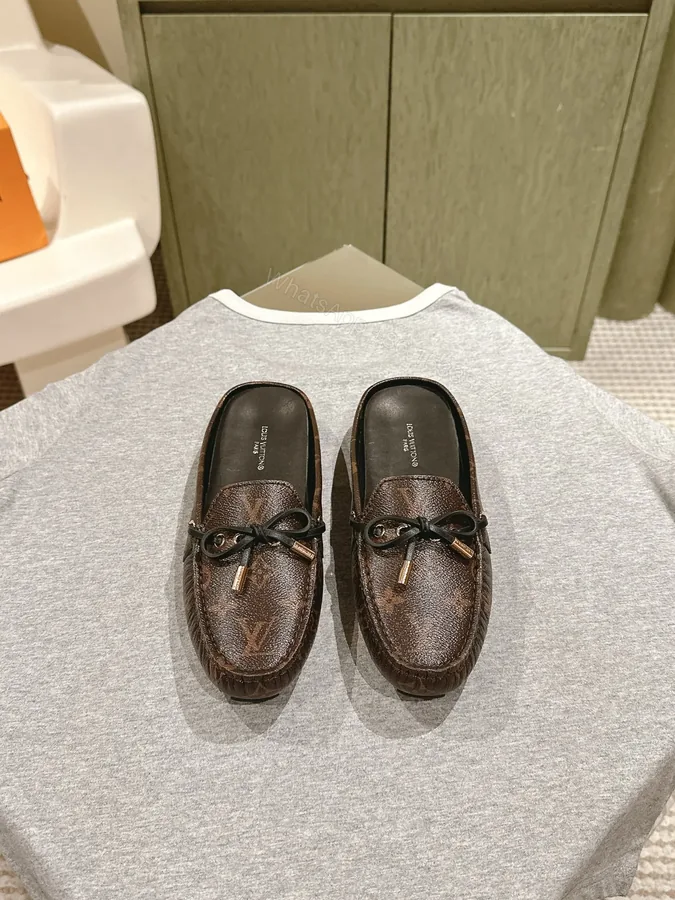 View 1 of LV Women Brown Leather Loafers