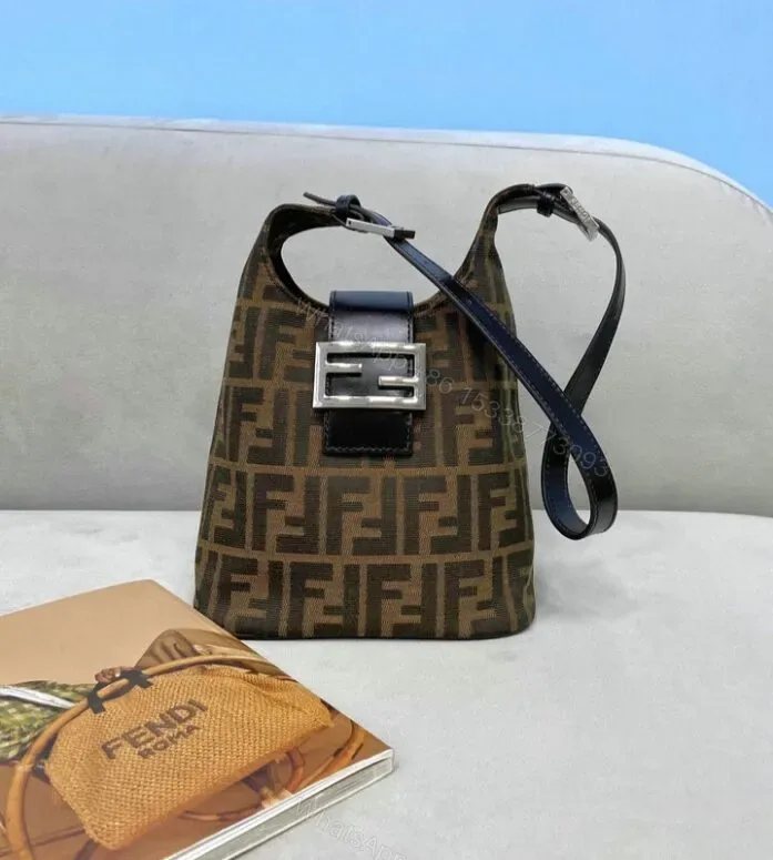 View 1 of Fendi Replica Classic Zucca Baguette FF Shoulder Bag in Brown