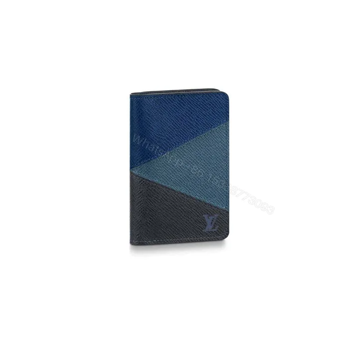 View 1 of Louis Vuitton Pocket Organizer Blue Monochrome Taiga Leather – RRG027