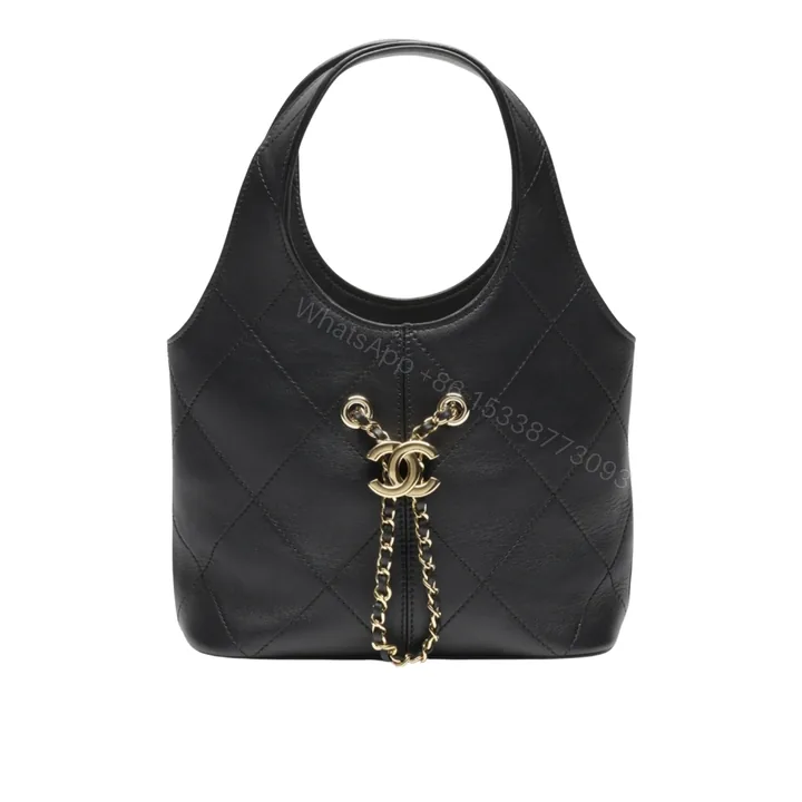 View 1 of Chanel Small Shopping Bag Gold Tone Hardware Black 22Cm