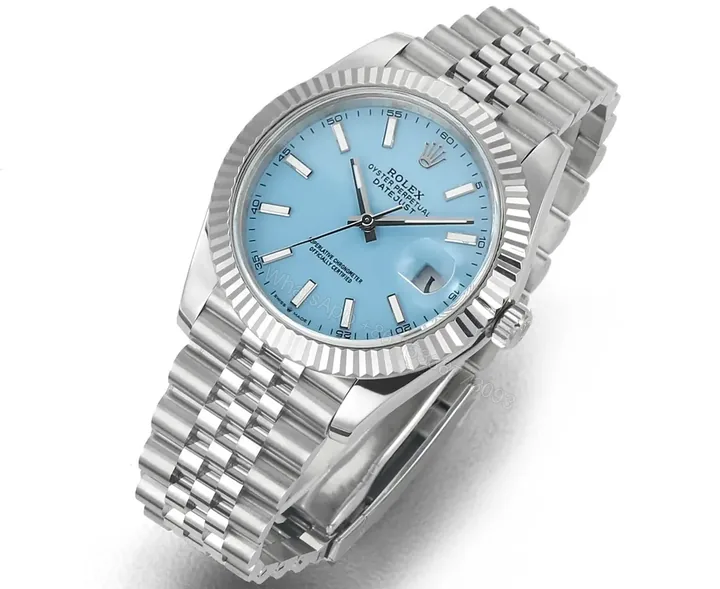 View 1 of JF Factory Clean Factory JVS Silver Blue Dial Datejust Watch