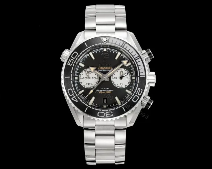 View 1 of Omega Seamaster Planet Ocean 600M Chronograph Beige Dial Burgundy Ceramic Bezel Rubber Strap Automatic OMG-PO600-CHRONO-21532465109001-BEIGE-RS