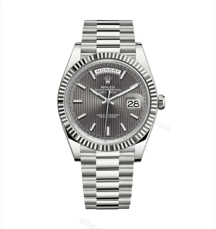 View 1 of Superclone Rolex Day-Date Grey Stick Tapestry Dial 228239-0002 40 mm