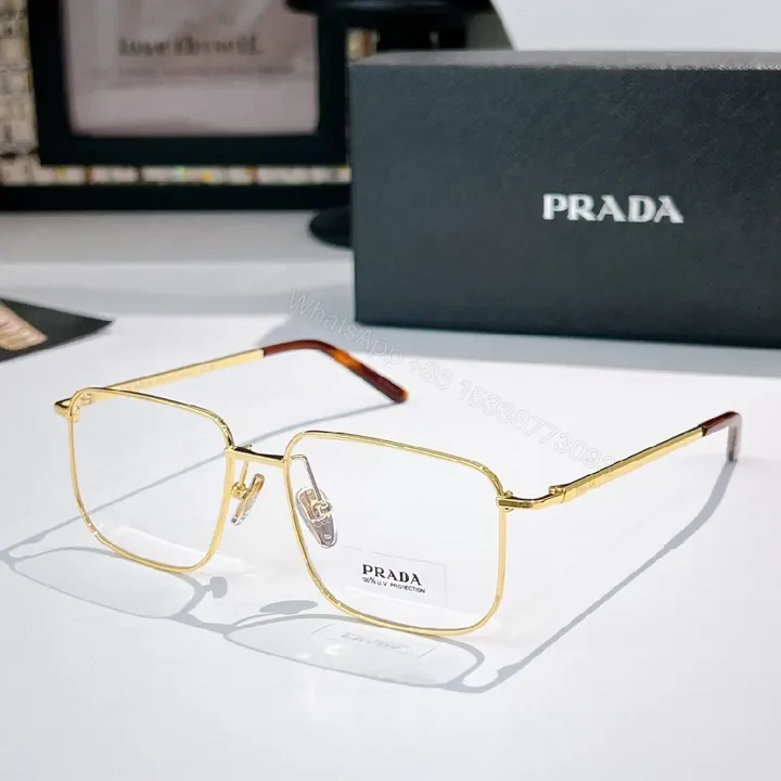 View 1 of Gold-Tone Rectangular Luxury Eyewear: Everyday Prestige Glasses