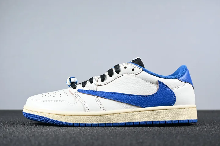 View 1 of Jordan 1 Retro Low OG SP Fragment x Travis Scott Sail Military Blue
