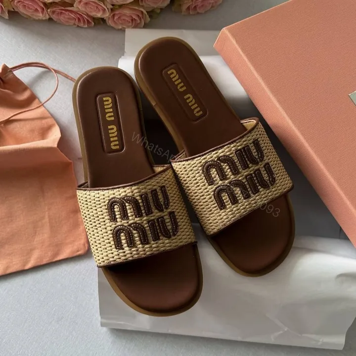 View 1 of FIRST COPY MIU MIU JUTE FLATS IN STOCK