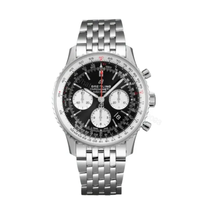 View 1 of Breitling Navitimer Chronograph Replica Watch Stainless Steel Black Dial