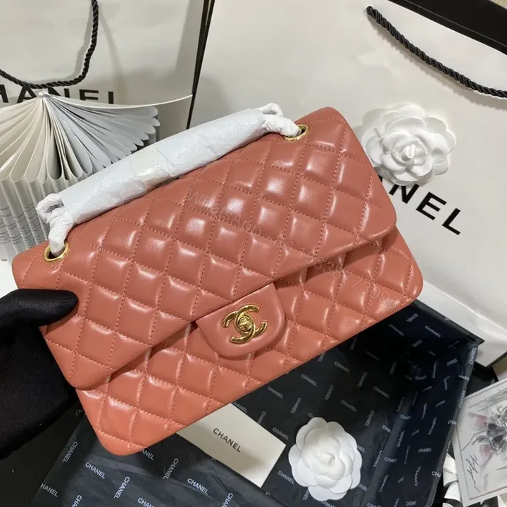 View 1 of Coral Pink Quilted Leather Shoulder Bag â€“ Designer-Inspired Luxury