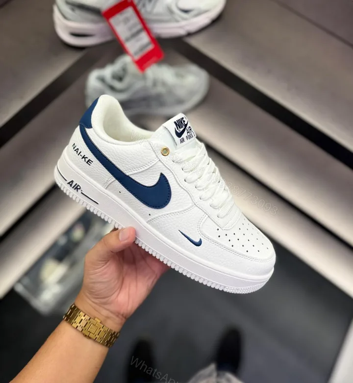 View 1 of First Copy Nike Air Force 1 White Navy Naike Edition