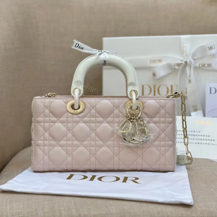 View 1 of Dior D-Joy Women’s Handbag Pink Cowhide 26cm