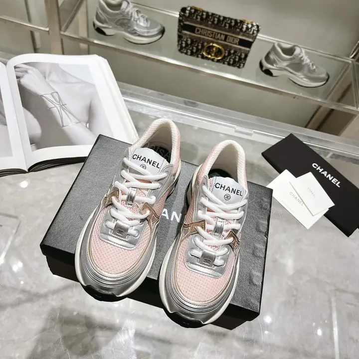 View 1 of Chanel-Inspired Luxe Sneakers: Textured Comfort Fashion Sneaker