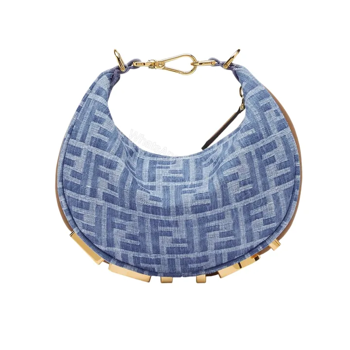 View 1 of FENDI FENDIGRAPHY MINI BAG DENIM BLUE FF 20CM 8BS081AS3FF1PLN