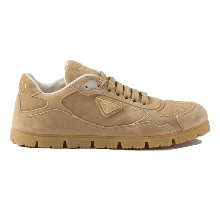View 1 of PRADA TRAIL FADED SUEDE SNEAKERS IN ECRU – PRD080