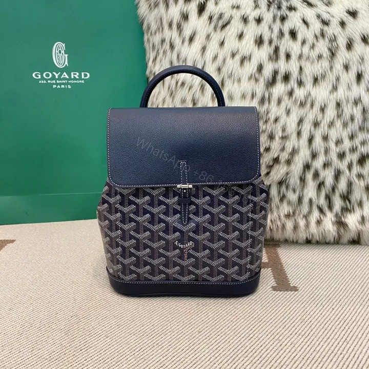 View 1 of 高仿Goyard*ALPIN3經典老花滿印雙肩包深藍免檢版