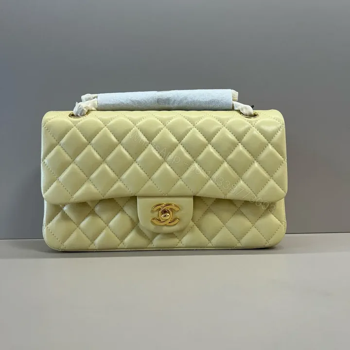View 1 of CHANEL 25C FLAP BAG 25 IN YELLOW QUILTED LAMBSKIN GOLD HARDWARE