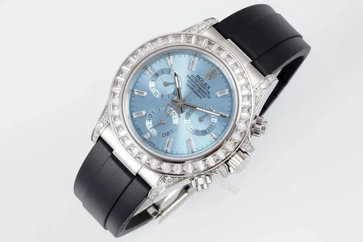 View 1 of Elegant ice blue diamon plica 40MM Rubber Strap Edition ROLEX-DAYTONA-ICE-DIA-RUB-40