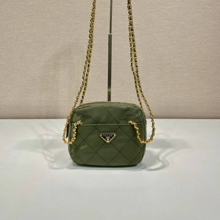 View 1 of 高仿Prada中古單肩包1BD632軍綠色免檢版