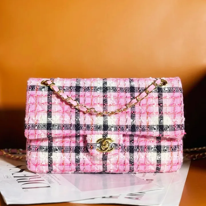 View 1 of Chanel Mini Rectangular Flap Bag Pink, White and Black