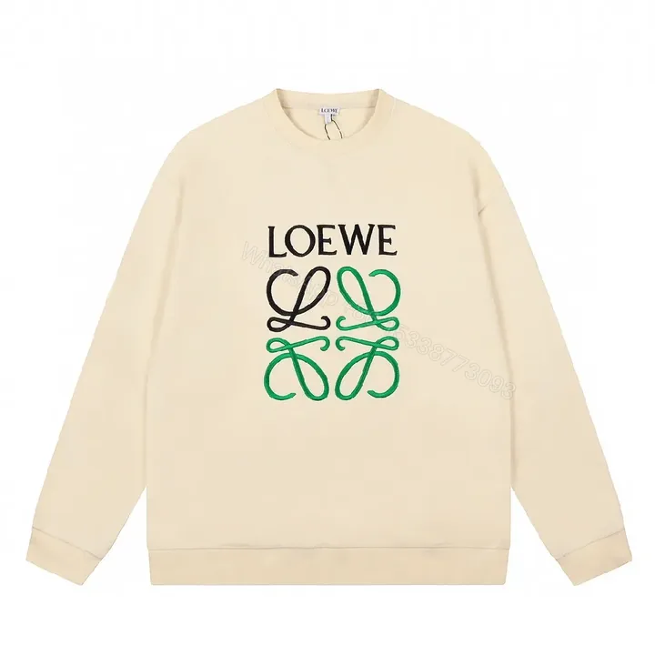 View 1 of Cream Beige Knit + Signature Logo Print Crewneck Sweatshirt