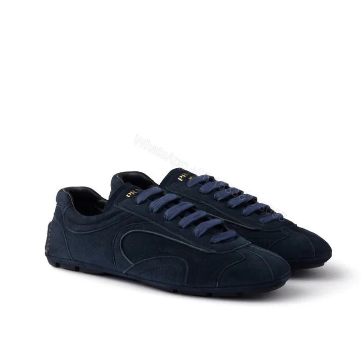 View 1 of Prada Montecarlo Re Edition 2005 Suede Sneakers Navy