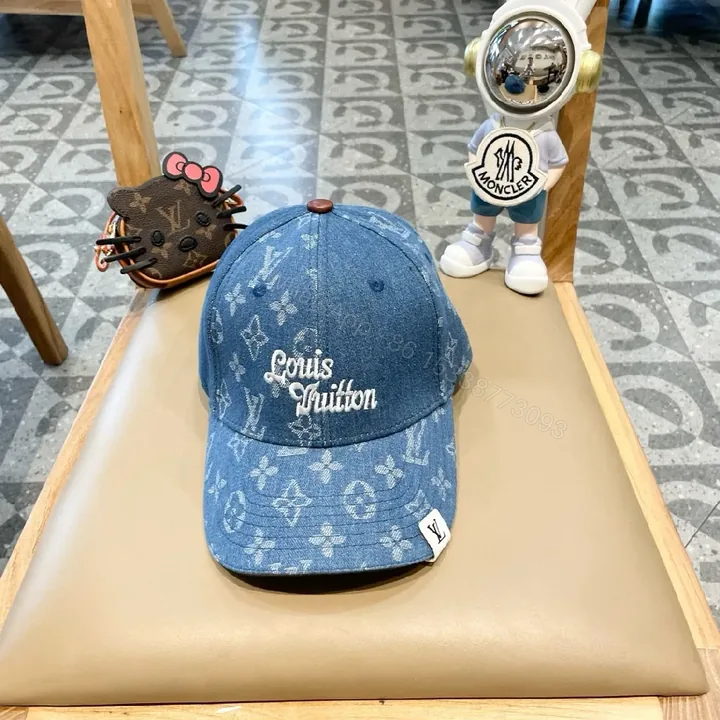 View 1 of Denim Monogram Cap: Luxury-Style, Subtle Branding Cap