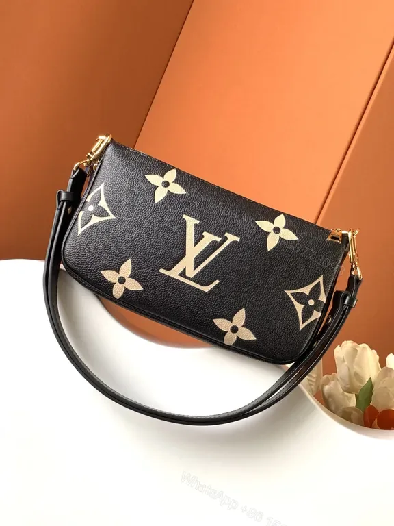 View 1 of Monogram Crossbody: Luxe Black Canvas, Gold Hardware, Compact Versatility, Crossbody Bag