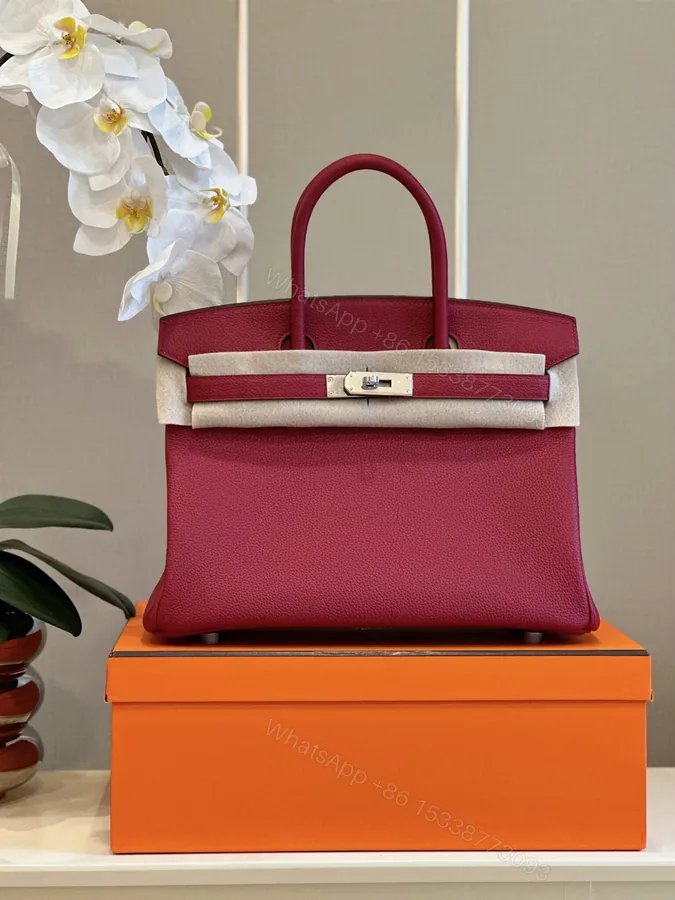 View 1 of Hermes Birkin 30 Burgundy Palladium Hardware