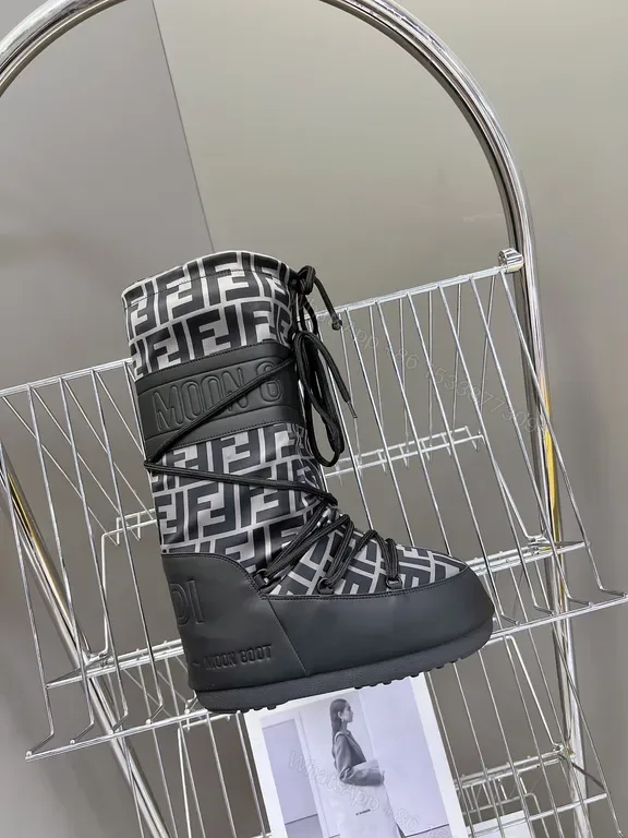 View 1 of Chic Fendi-Style High-Top Snow Boot â€“ All-Weather Luxury
