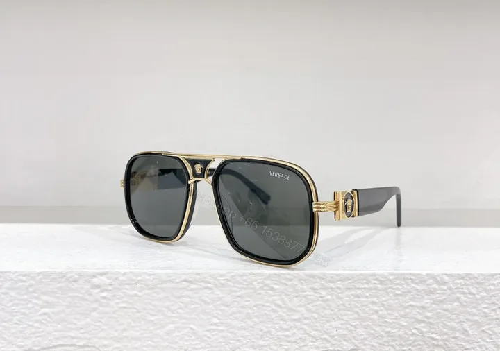 View 1 of Gold-Tone Frame Designer Sunglasses with UV400 Protection - Unisex