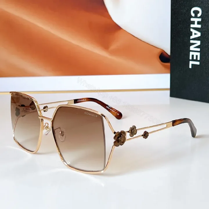 View 1 of Gradient Gold Floral Square Sunglasses – Luxurious Statement-Comfort Glasses