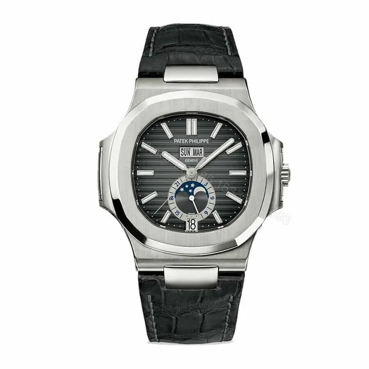 View 1 of Patek Philippe Super Clone Grey Leather