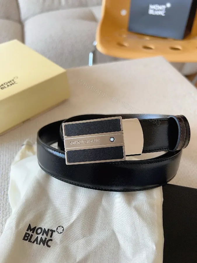 View 1 of Classic Leather Belt with Gunmetal Buckle - Premium Full-Grain Leather Belt