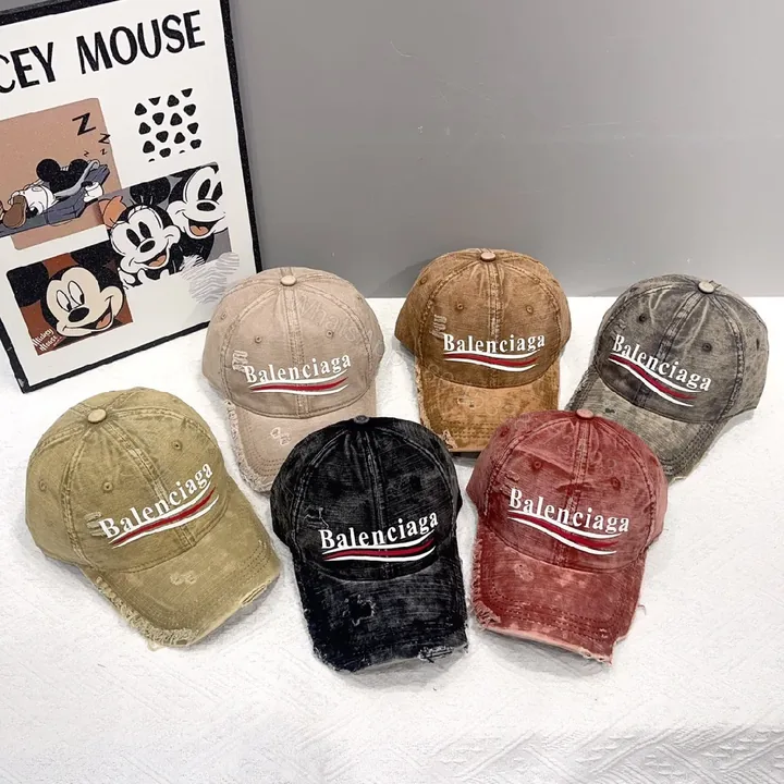 View 1 of Distressed Cotton Cap – Distinctive Streetwear Luxe Hat