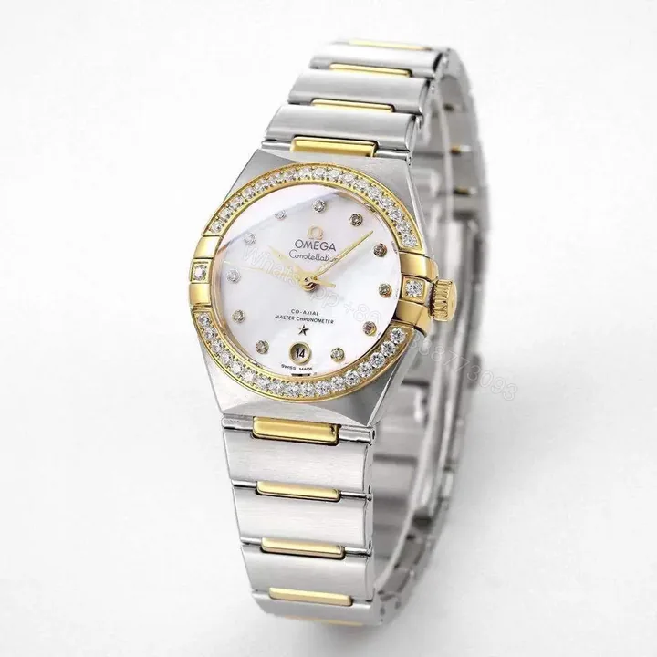 View 1 of Omega Constellation 29mm Women’s Watch Two-Tone Stainless Steel with Diamond Bezel V6 Version
