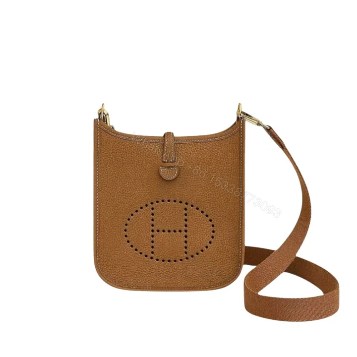 View 1 of Hermes Mini Evelyne Bag Brown 17cm