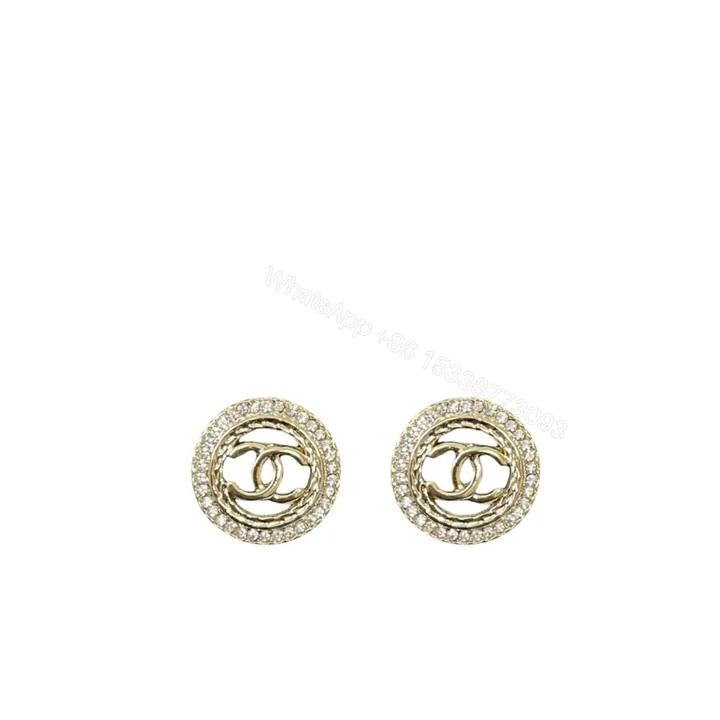 View 1 of Chanel Round Stud Earrings Gold