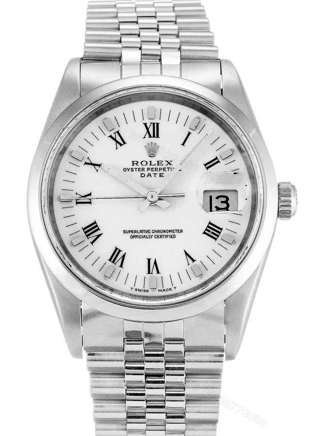 View 1 of Replica Rolex Oyster Perpetual Date White Dial 15200 34 mm