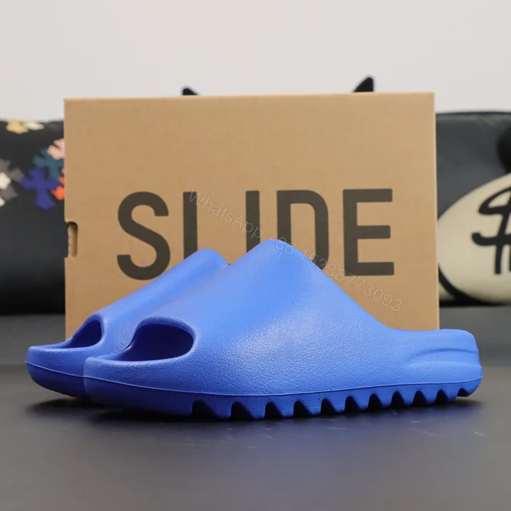 View 1 of UA Yeezy Slide “Azure” Blue Reps