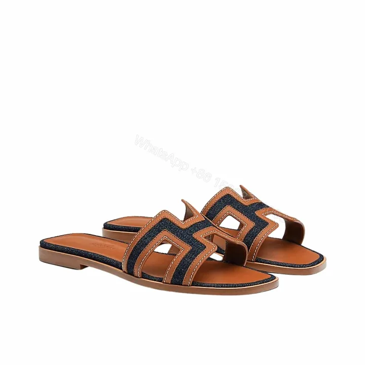 View 1 of HERMES ORAN SANDAL BLEU BRUT GOLD H221105ZV48340