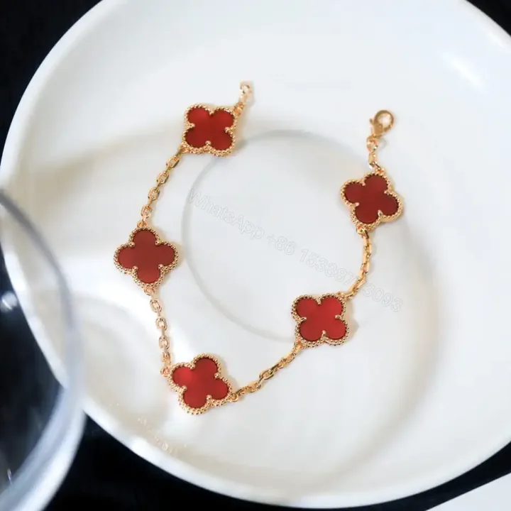 View 1 of 高仿首飾VanCleef&Arpels*RD35500紅瑪瑙黃金手鏈
