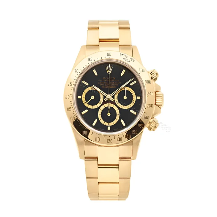 View 1 of Rolex Daytona Cosmograph Yellow Gold Black Dial 16528 Oyster Replica